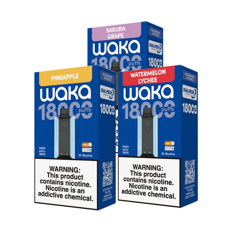 CAIXA WAKA 18.000 PUFFS - 10 UNIDADES