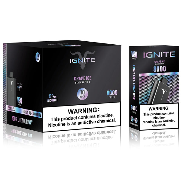 CAIXA IGNITE V80 BLACK 5% NICOTINE - 10 UNIDADES